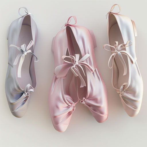 Ballet shoes clipart in photo realistic style on white background