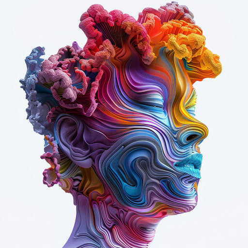 Realistic illustration of a mind on white background