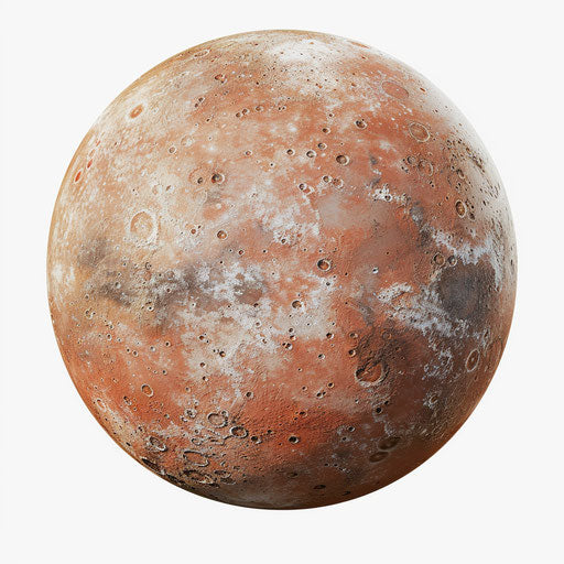 Realistic Mars clipart with flat white background