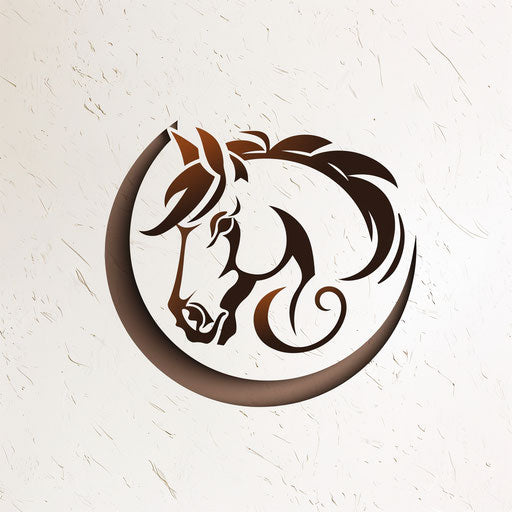 Stylish horse logo with a horse shoe design on white background