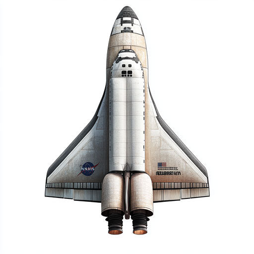 Realistic clipart of a space shuttle, isolated