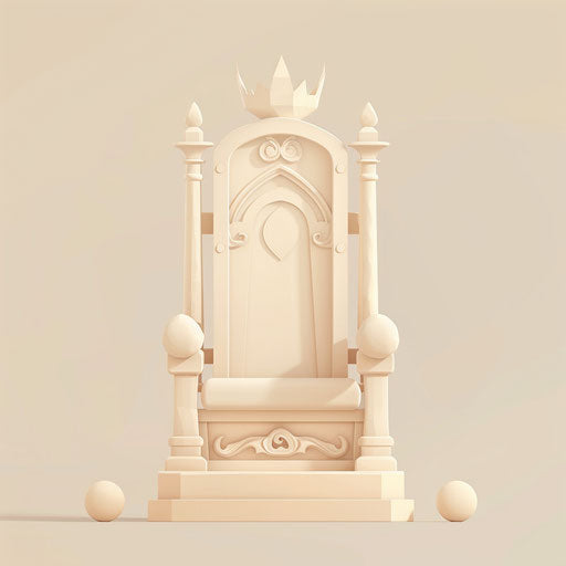 Elegant throne on cream background