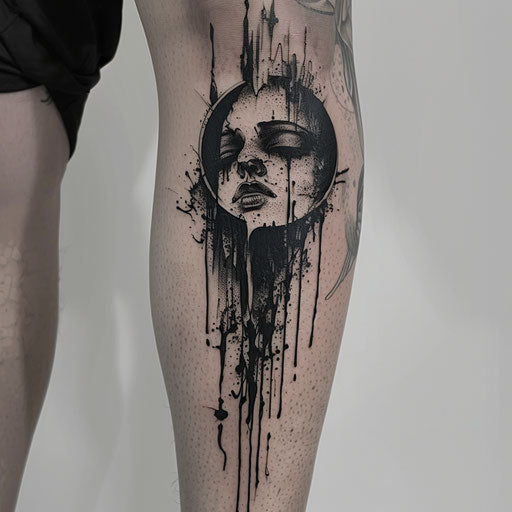 Depression tattoo with dark surrealism