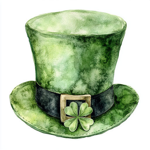 St. Patrick's Day hat watercolor on white background