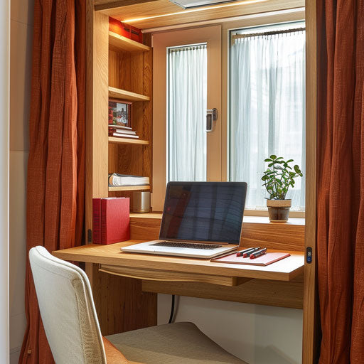 Compact home office nook with wall-mounted desk, ideal for small apartments