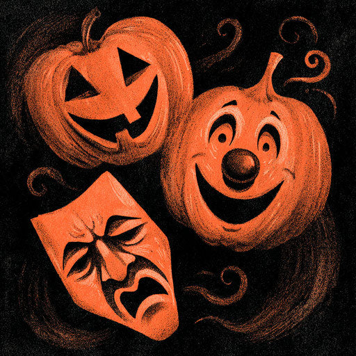 Jack-o'-lantern and Stylized Theatrical Masks