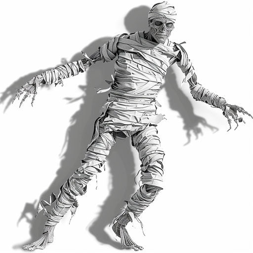 Realistic mummy clipart on flat white background