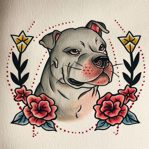 Pitbull Detailed Tattoo Designs