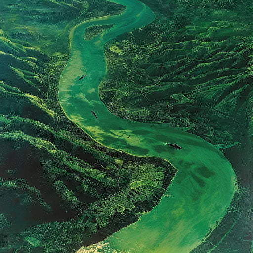 Shadows of finless porpoises in the Yangtze River