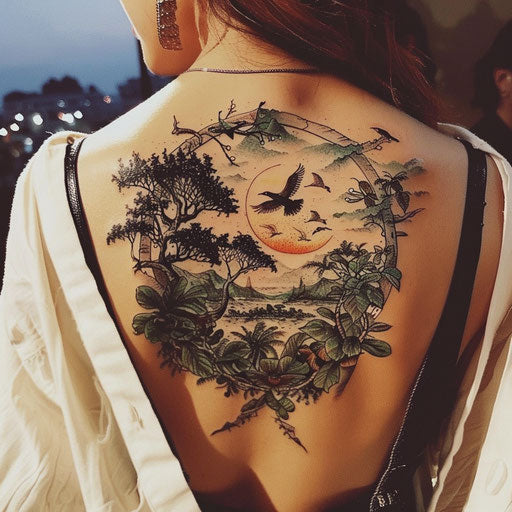Nature tattoos with bold outlines
