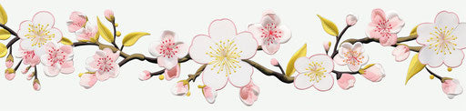 Cherry blossom applique embroidery, Viennese Secession style