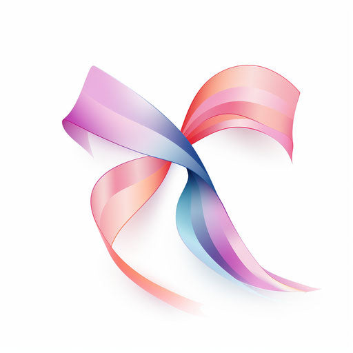 Minimalist style ribbon clipart on white background