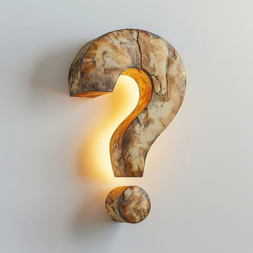 Realistic question mark on white background with soft lighting