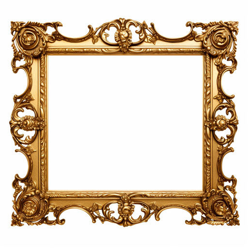 Frame clipart in the style of Oil painting, on a white background