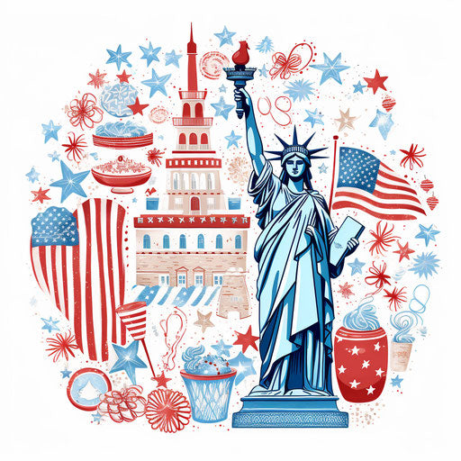 Fourth of July clipart in the style of Pastel Colors Art