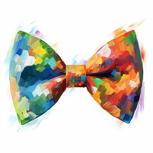 Bow tie clipart in the style of Impressionistic Art, on a white background