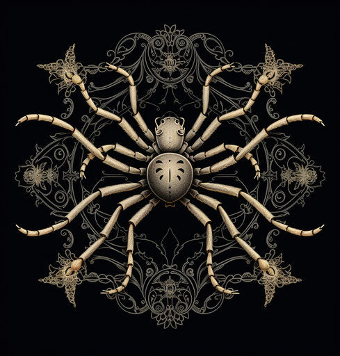 Spider drawing with intricate designs minimalist style
