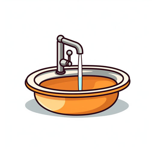 Sink illustration in Minimalist style, on a white background