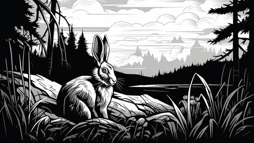 Rabbit in forest grass