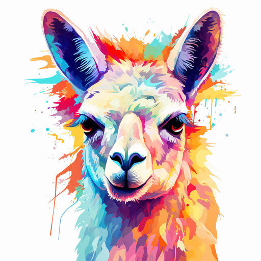 Lama clipart in Impressionistic Art style