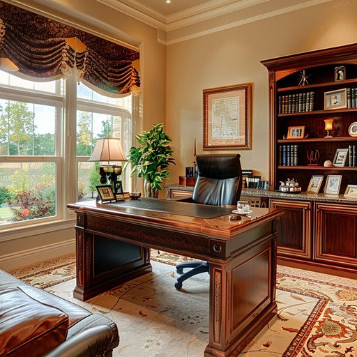 Balanced home office with feng shui principles