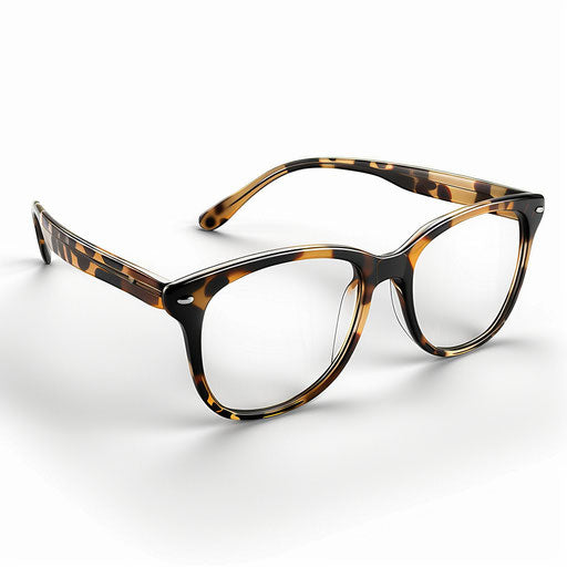 Illustration of glasses in photo realistic style with white background