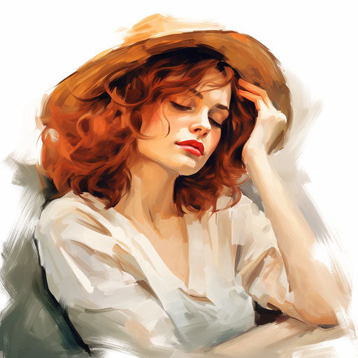 Quiet clipart in the style of oil painting, on white background