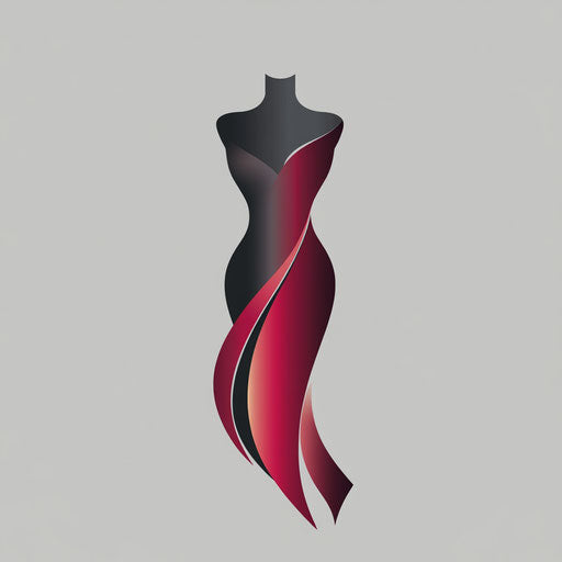 Creative and modern clothing logo with stylized dress form and dynamic gradient