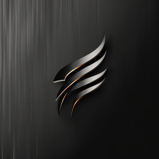 Top modern logo with clean lines and metallic backdrop