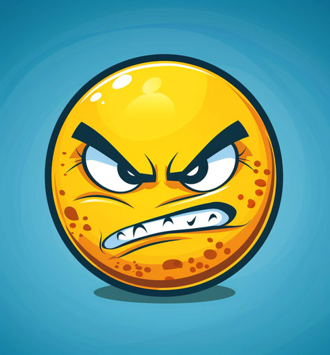 Angry yellow smiling face