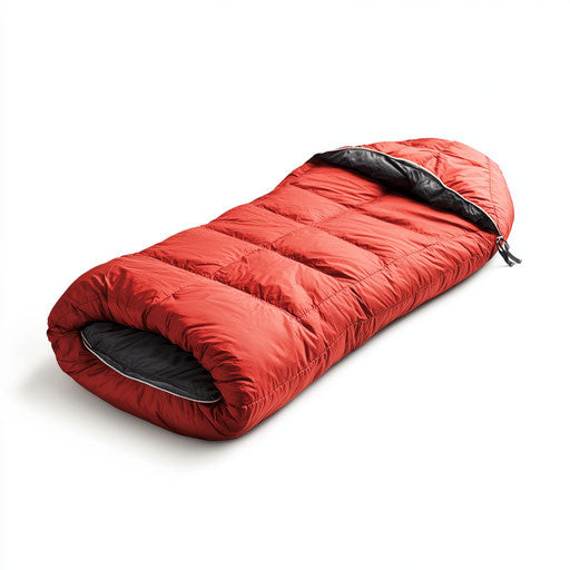 Realistic illustration of a sleeping bag, high-resolution, isolated