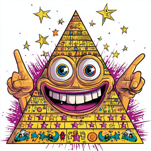 Charming Pyramid Caricature Clipart for Wedding Favors