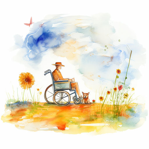 Impressionistic style get well soon clipart on white background