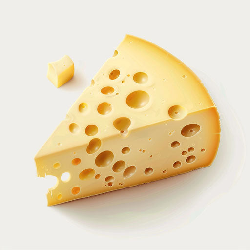 Realistic cheese clipart on flat white background
