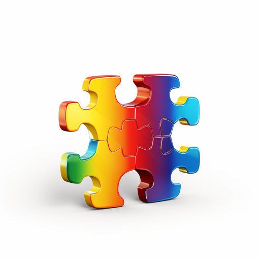 Puzzle piece in Chiaroscuro Art style, on white background