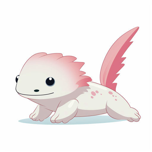 Axolotl clipart in Minimalist style, on white background