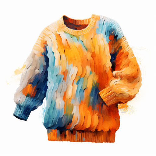 Impressionistic Art inspired sweater illustration on white