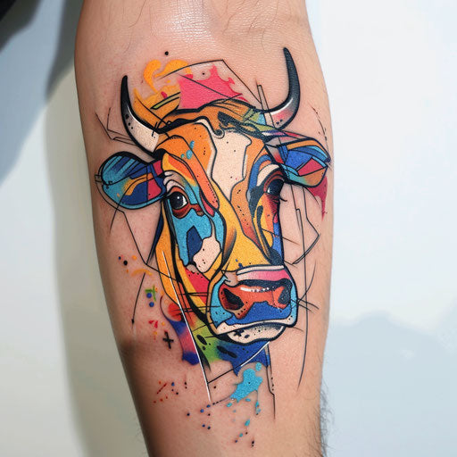 Cow Tattoo Design Set