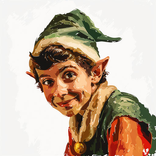 Photo-realistic elf clipart with flat white background