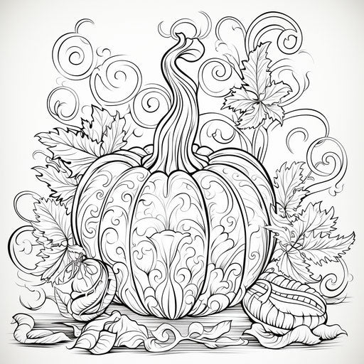 Free pumpkin coloring pages with pattern carved by crafts, in the style of Guido Borelli Da Caluso, characterful pen and ink, stylish