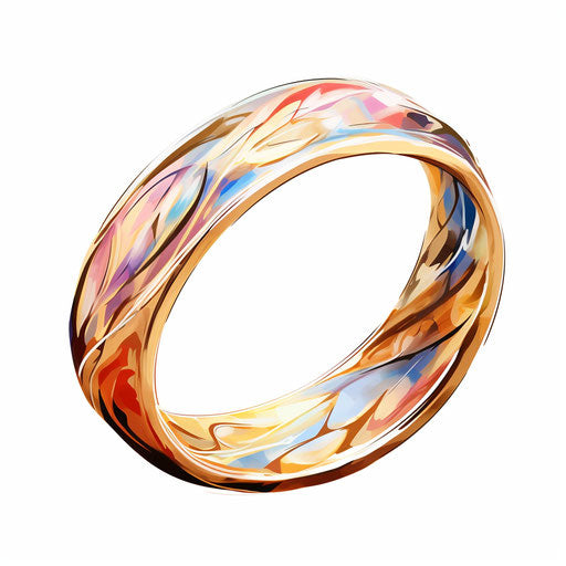 Ring clipart in the style of Oil painting, on a white background