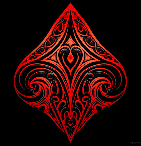 Tribal black and red designs, futuristic classic tattoo style