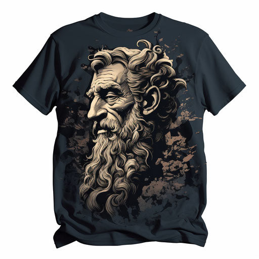 T-shirt clipart in the style of Chiaroscuro Art, on a white background