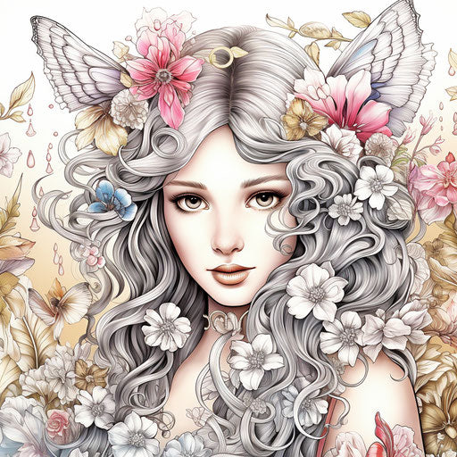 Fairy flower coloring pages