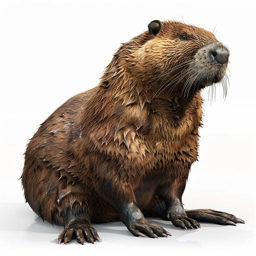 Photo realistic beaver clipart on flat white background