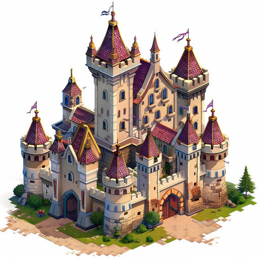 Castle on random background in photo realistic style