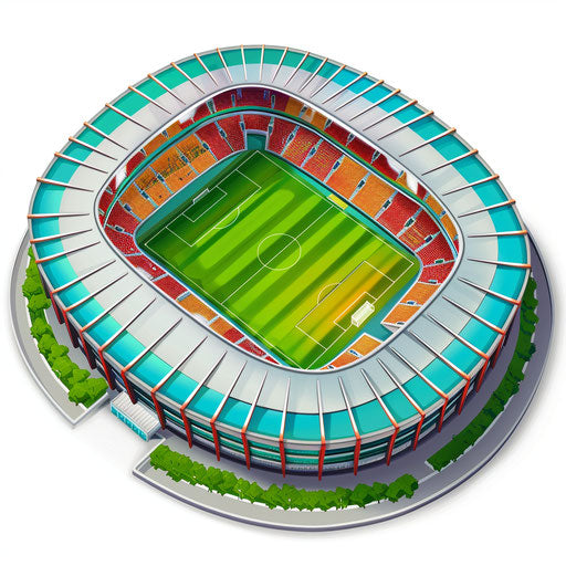 Realistic stadium clipart on flat white background
