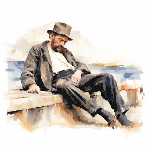 Tired clipart in the style of Impressionistic Art