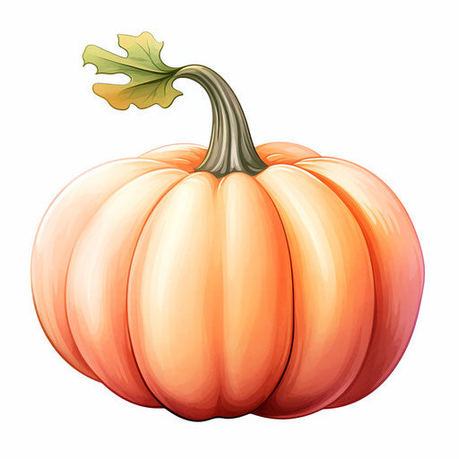 pumpkin clipart in the style of Pastel Colors Art, on a white background
