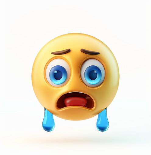 Sad face with blue tears